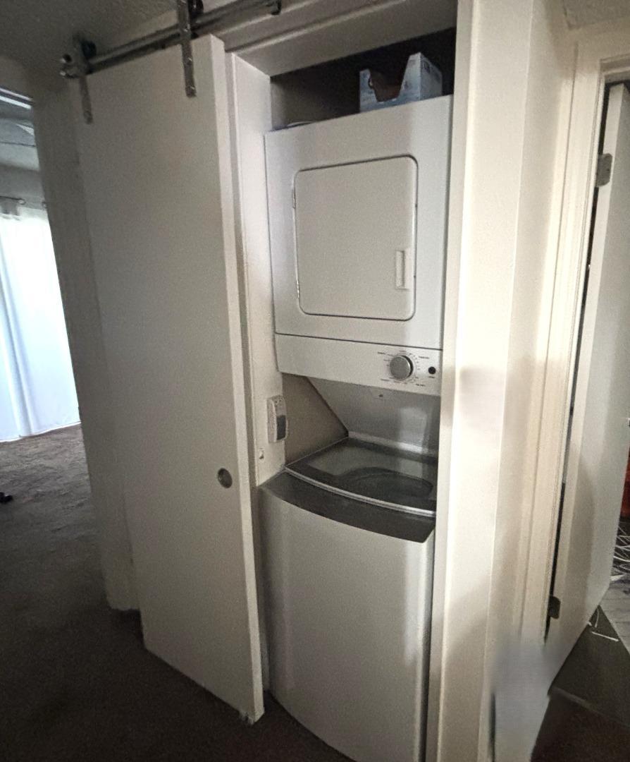 Stacked in-home washer and dryer