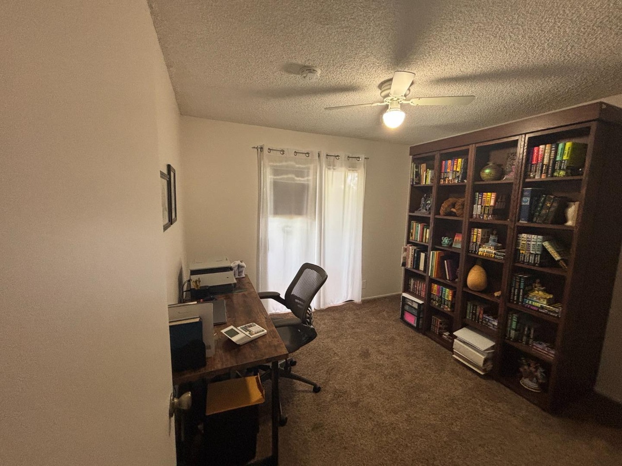 Second bedroom arranged as a home office and library